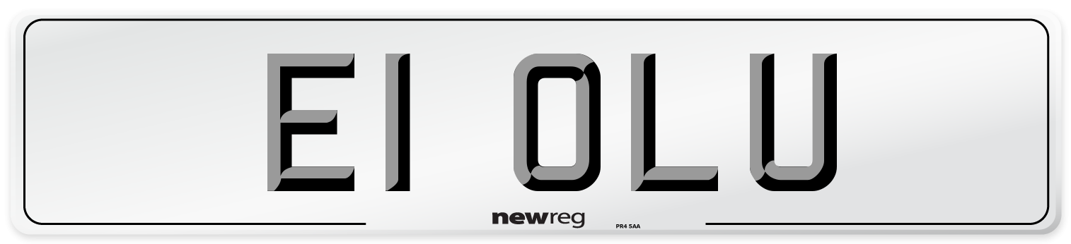 E1 OLU Number Plate from New Reg